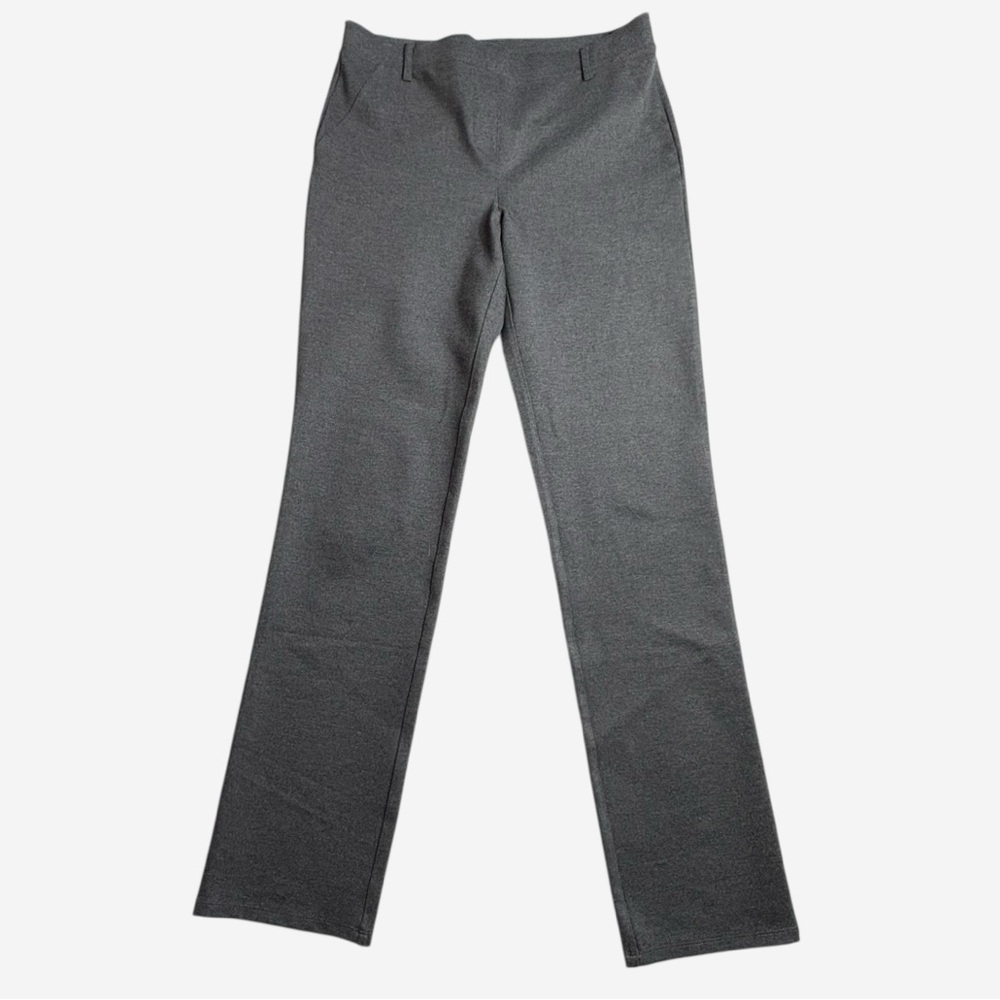 Quince Ultra Stretch Ponte Straight Leg Pant Size M Tall Elastic Waist Gray 31”